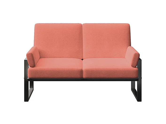 Soledo 2-zitsbank coral - antraciet structuur