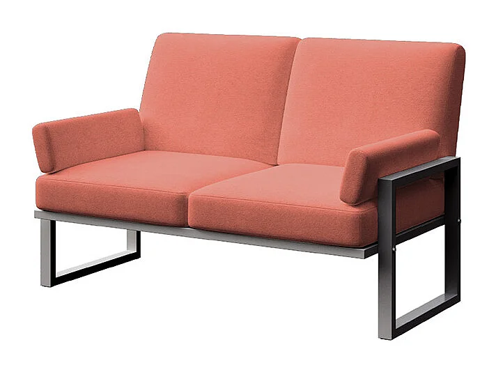Soledo 2-zitsbank coral - antraciet structuur