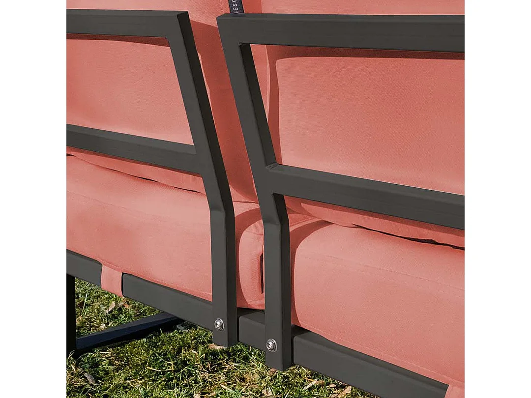 Soledo 2-zitsbank coral - antraciet structuur