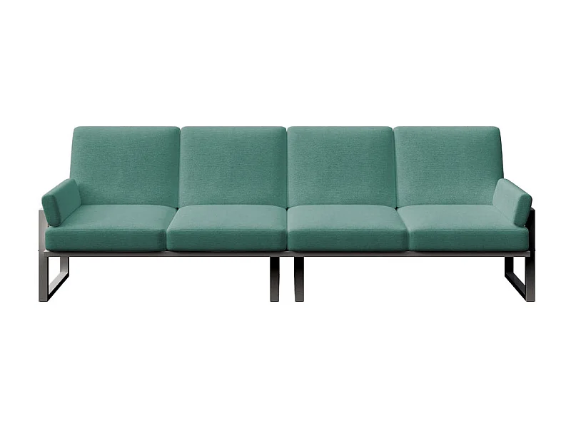 Soledo 4-zitsbank in diepgroen - antraciet frame