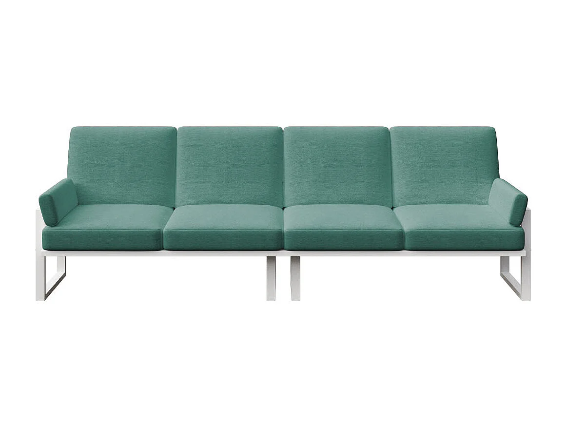 Soledo 4-zitsbank in diepgroen - wit frame