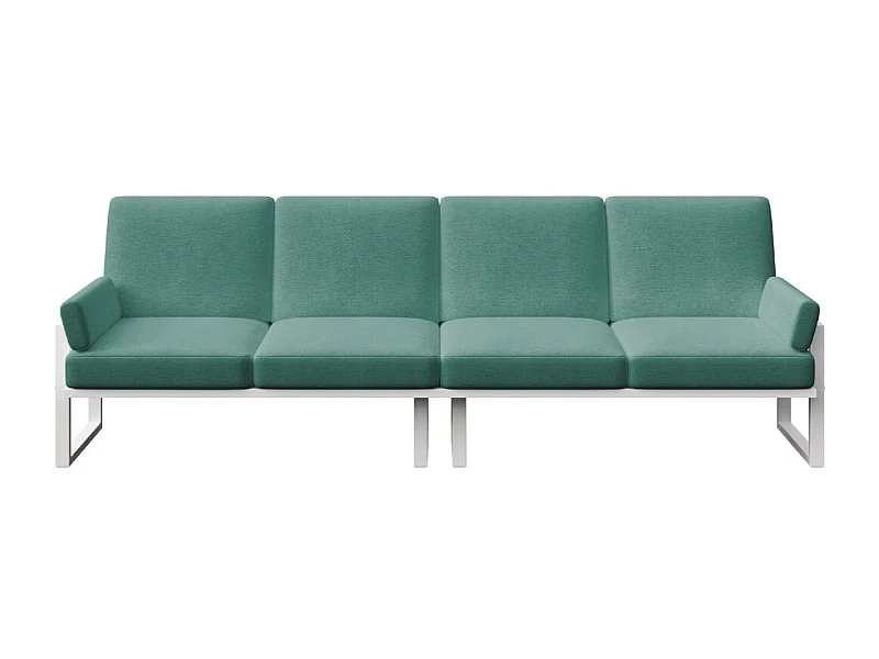 Soledo 4-zitsbank in diepgroen - wit frame