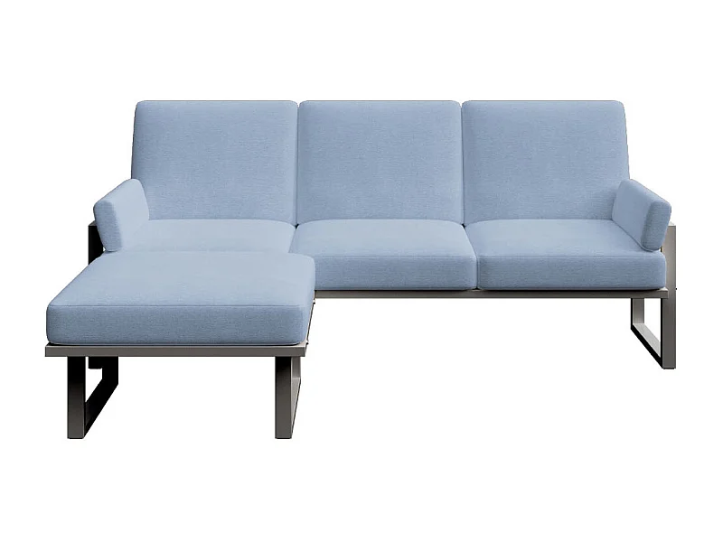 Soledo hoekbank lichtblauw - antraciet frame