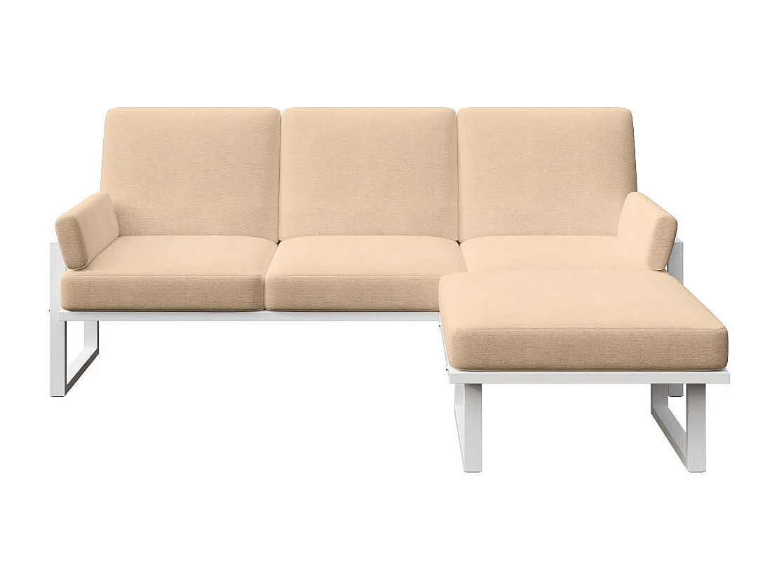 Soledo hoekbank cappuccino - wit frame