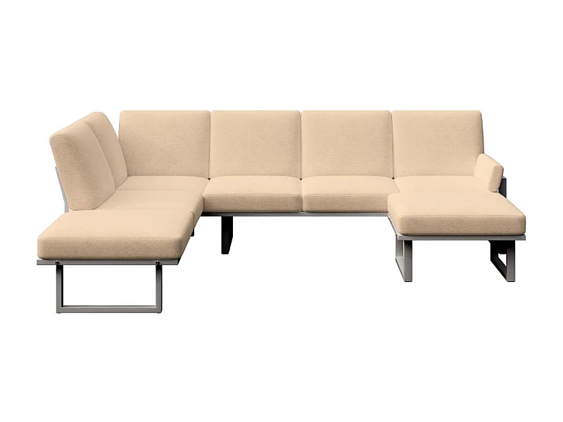 Soledo Canapé panoramique Cappucino - Cadre Anthracite