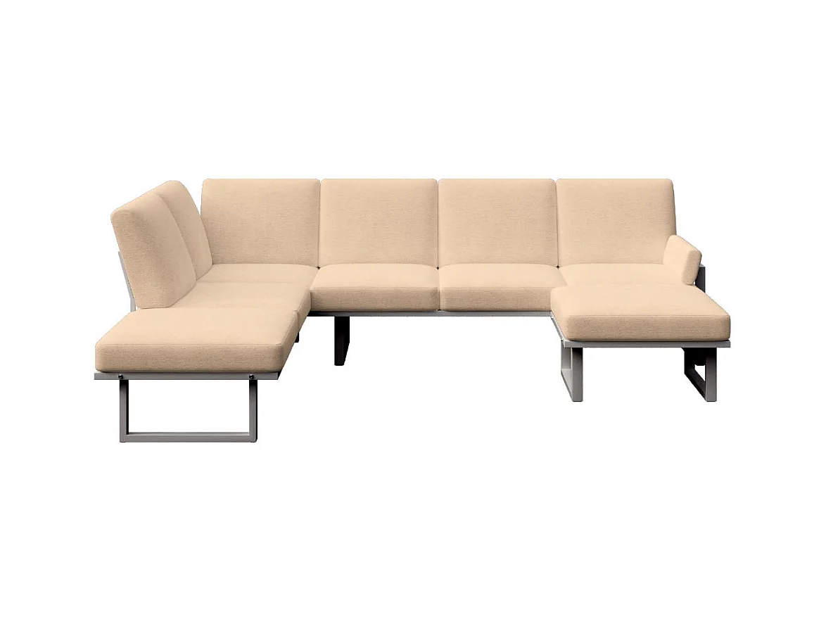 Soledo Canapé panoramique Cappucino - Cadre Anthracite