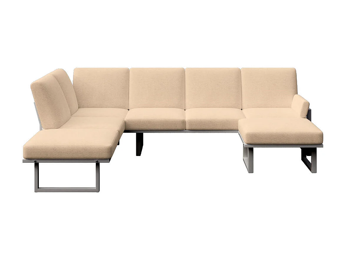 Soledo panoramische bank cappuccino - antraciet frame