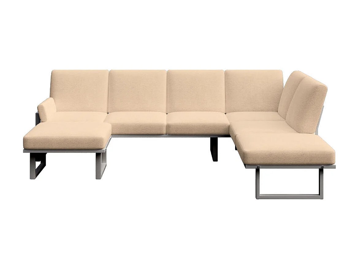 Soledo panoramische bank cappuccino - antraciet frame