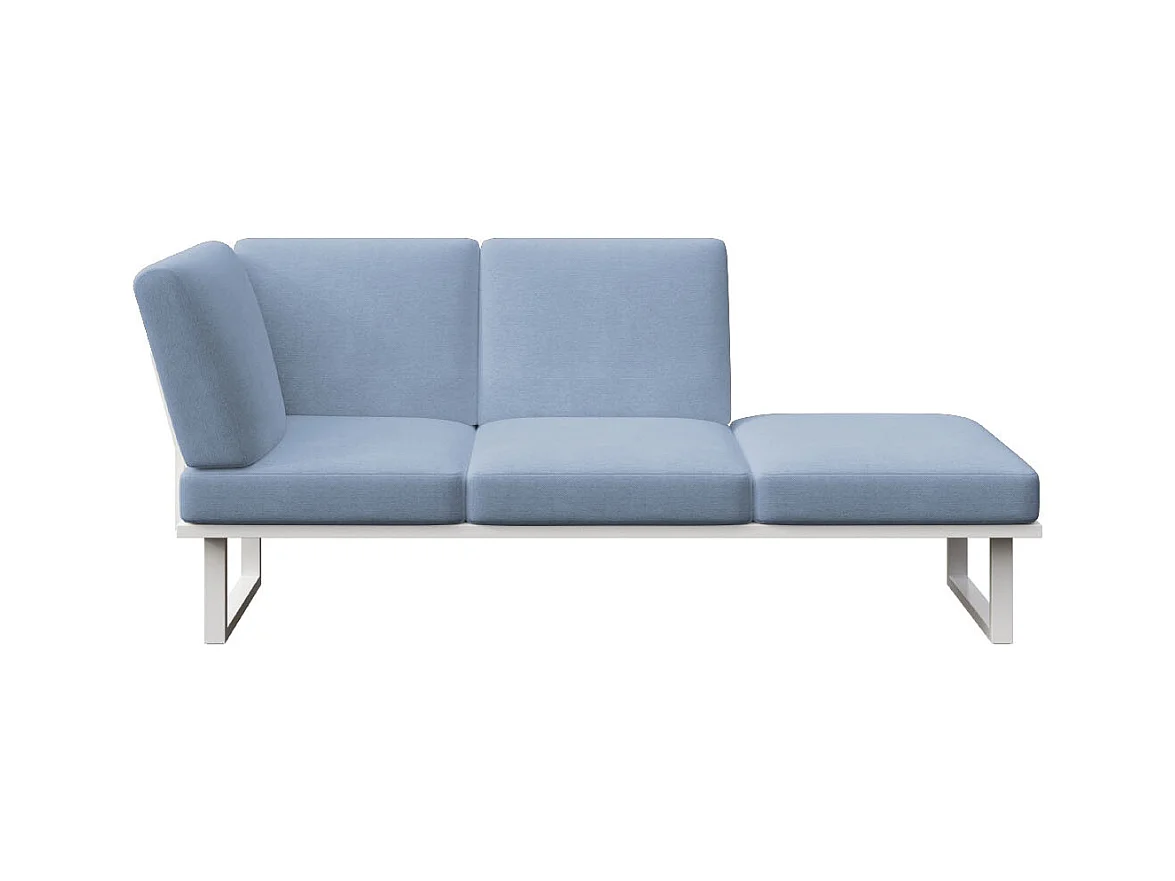 Soldeo ligstoel chaise longue lichtblauwe - wit frame