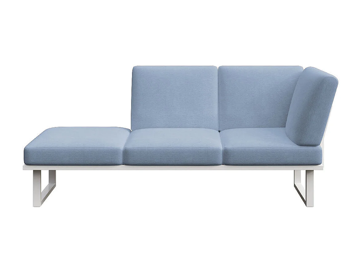 Soldeo ligstoel chaise longue lichtblauwe - wit frame