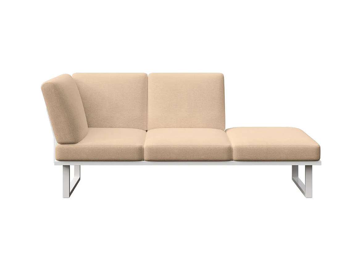 Soldeo ligstoel chaise longue cappucino - wit frame