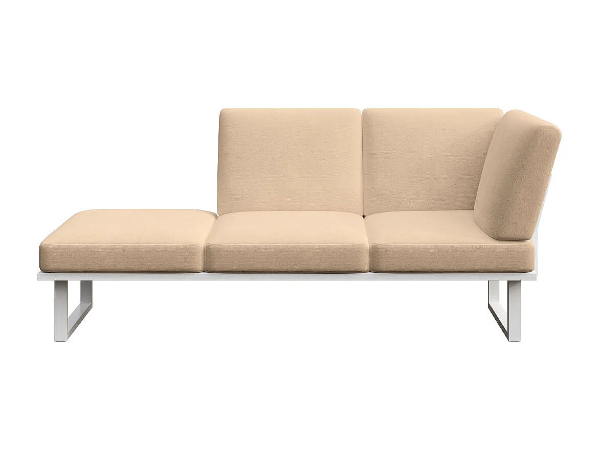 Soldeo ligstoel chaise longue cappucino - wit frame