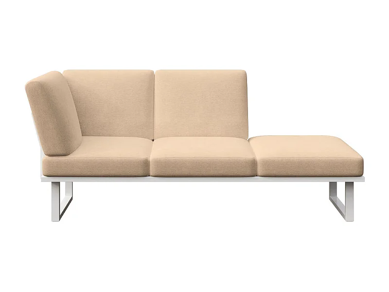 Soldeo ligstoel chaise longue cappucino - wit frame