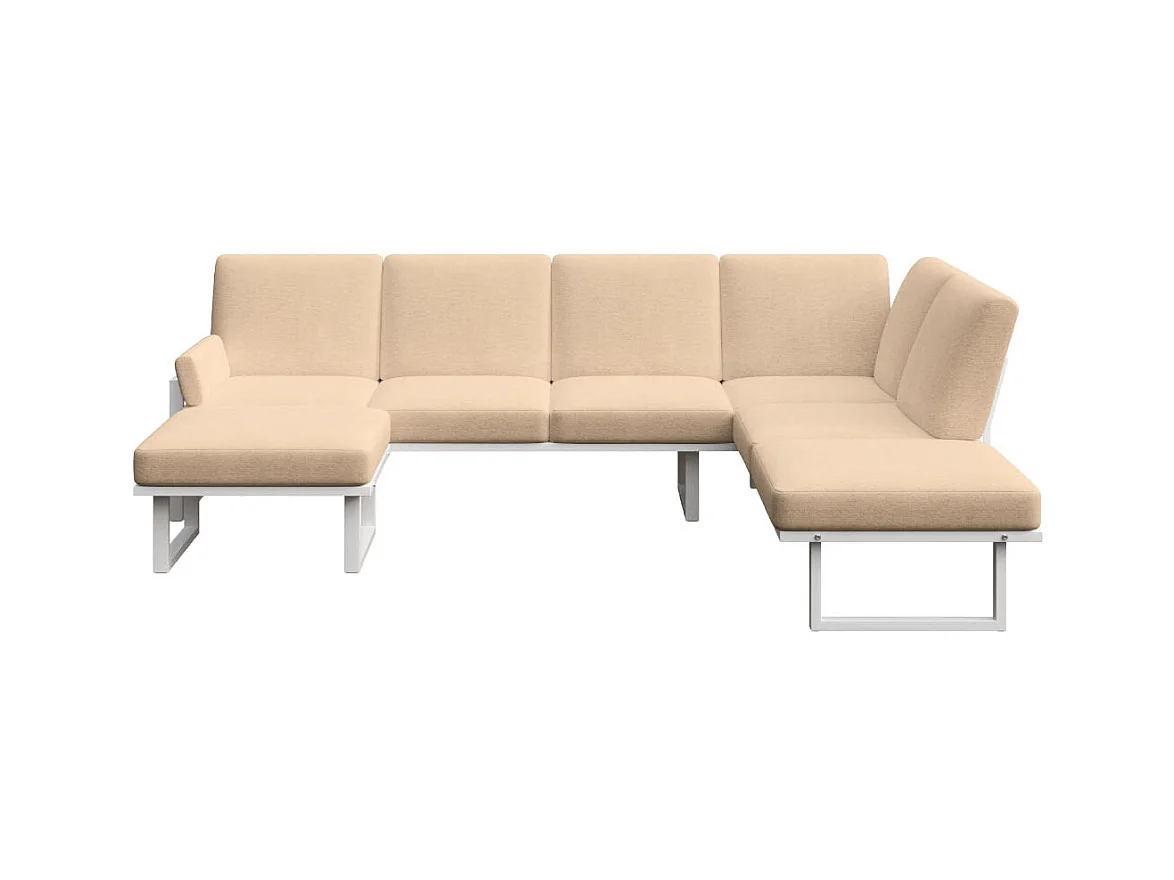 Soledo Canapé panoramique Cappucino - Cadre blanc