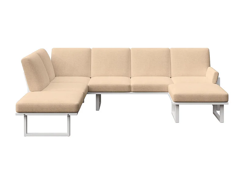 Soledo Canapé panoramique Cappucino - Cadre blanc