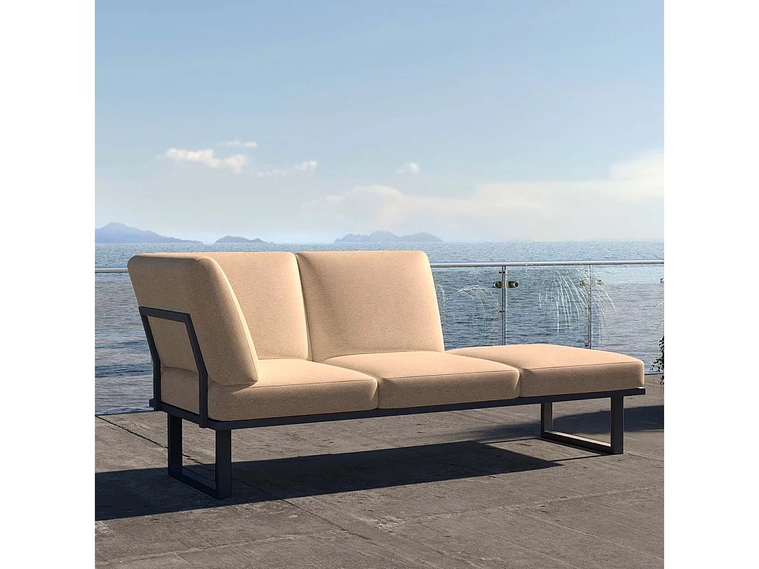Soldeo ligstoel chaise longue cappuccino - antraciet frame