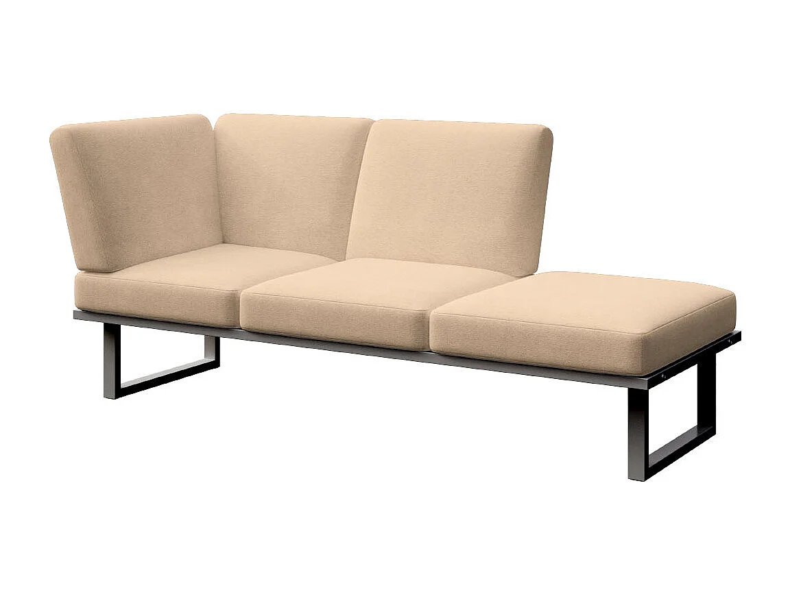 Soldeo ligstoel chaise longue cappuccino - antraciet frame