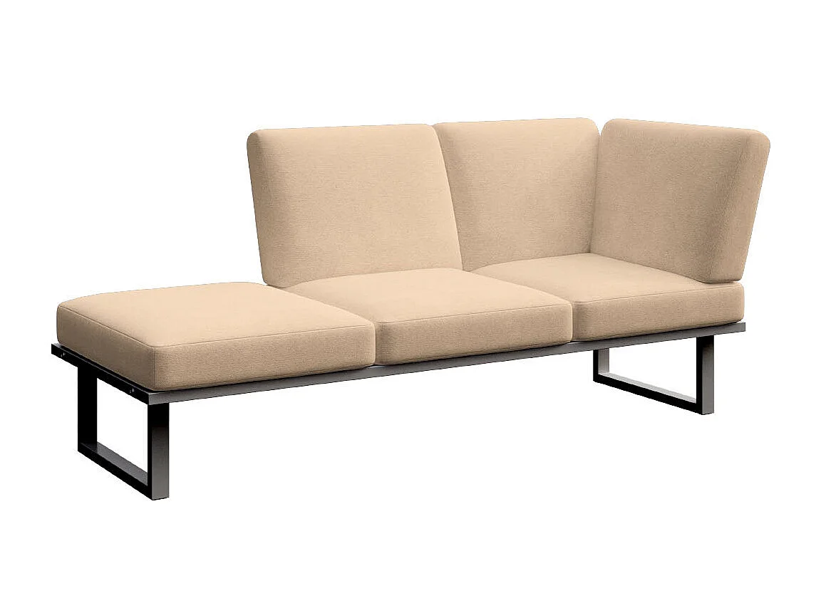 Soldeo ligstoel chaise longue cappuccino - antraciet frame