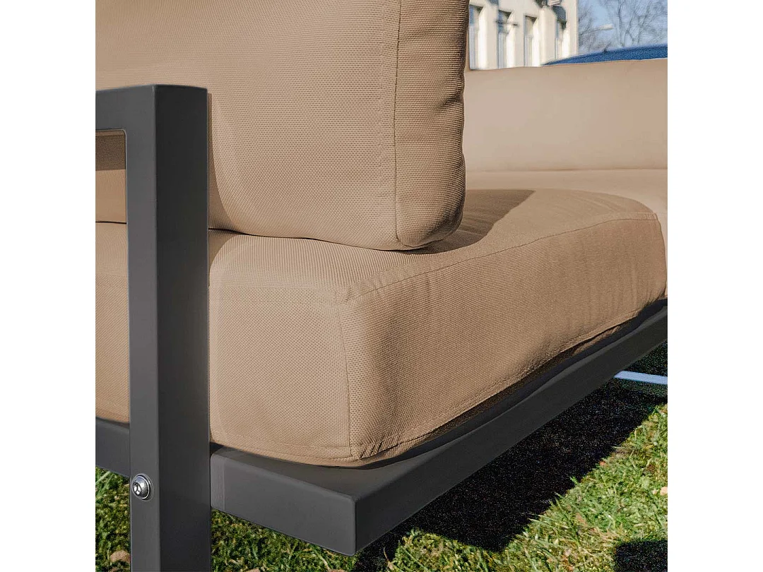 Soldeo ligstoel chaise longue cappuccino - antraciet frame