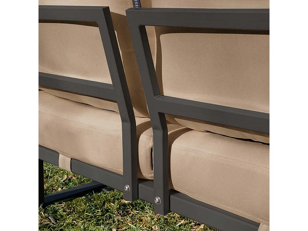 Soldeo ligstoel chaise longue cappuccino - antraciet frame