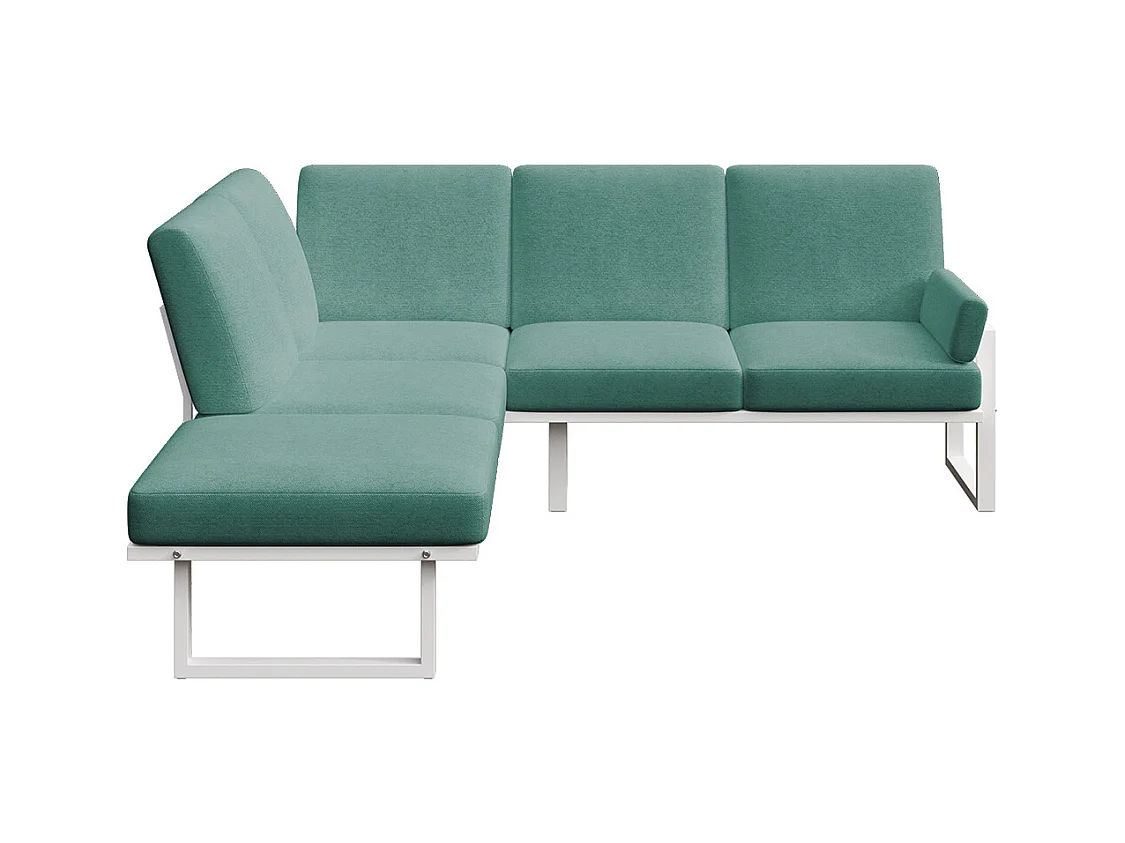 Soledo panoramische bank diepgroen - wit frame