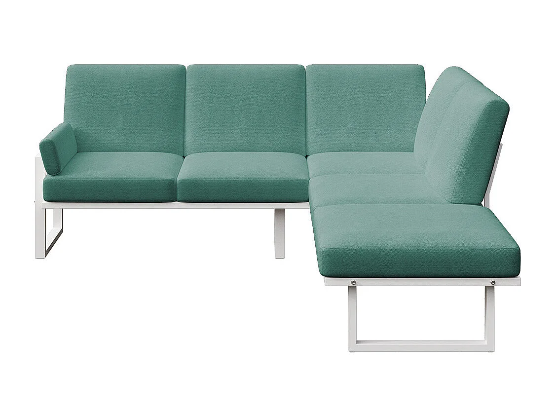 Soledo panoramische bank diepgroen - wit frame