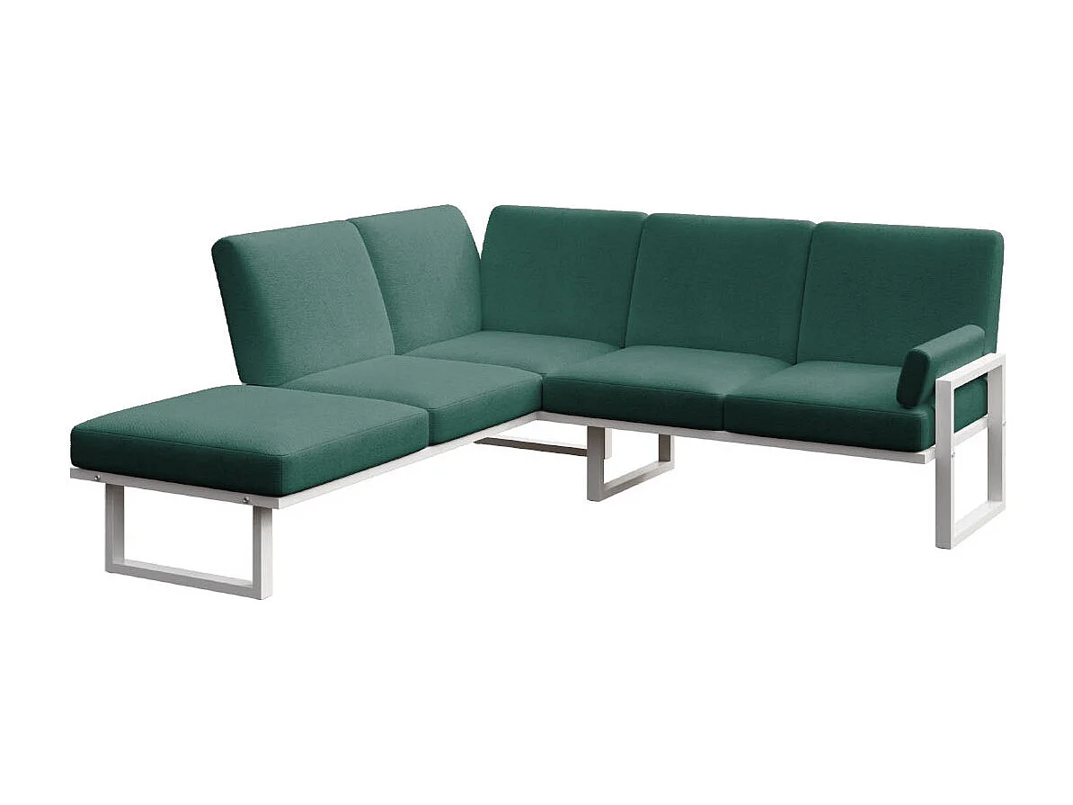 Soledo panoramische bank diepgroen - wit frame