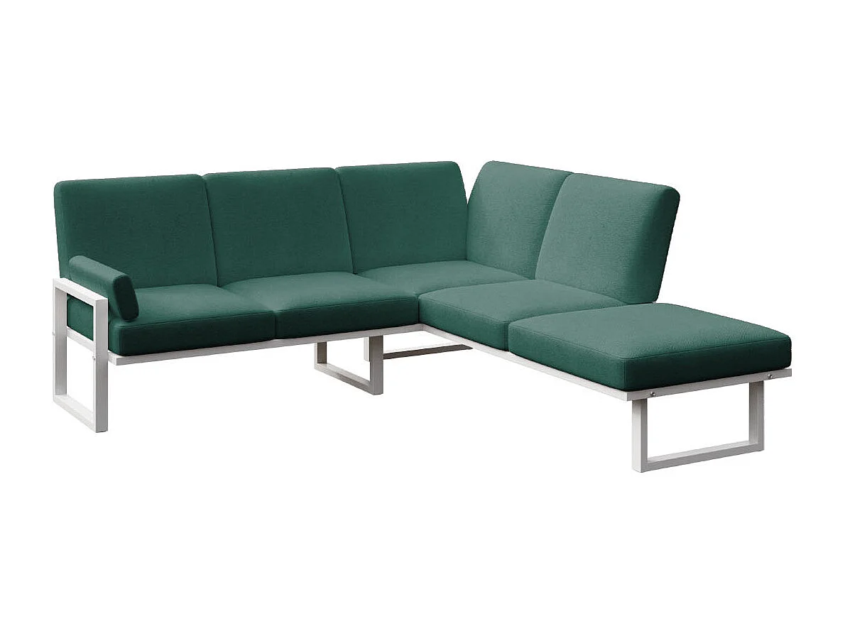 Soledo panoramische bank diepgroen - wit frame