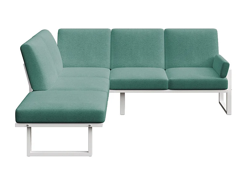 Soledo panoramische bank diepgroen - wit frame