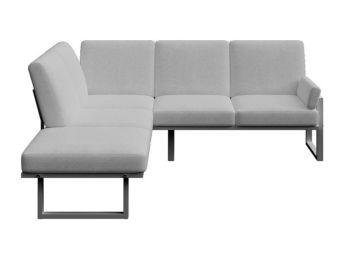 Soledo panoramische bank lichtgrijs - antraciet frame