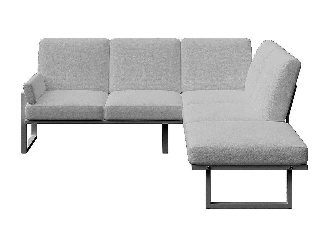 Soledo panoramische bank lichtgrijs - antraciet frame