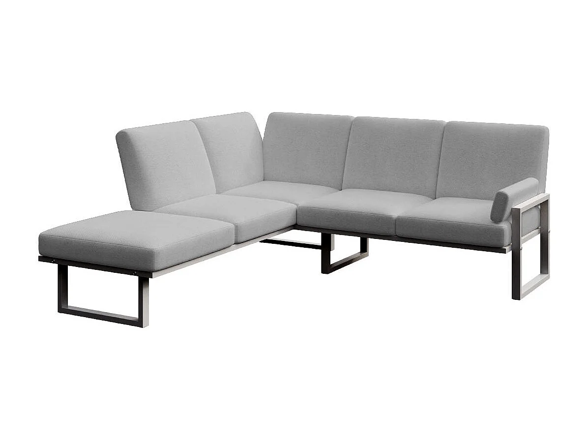 Soledo panoramische bank lichtgrijs - antraciet frame