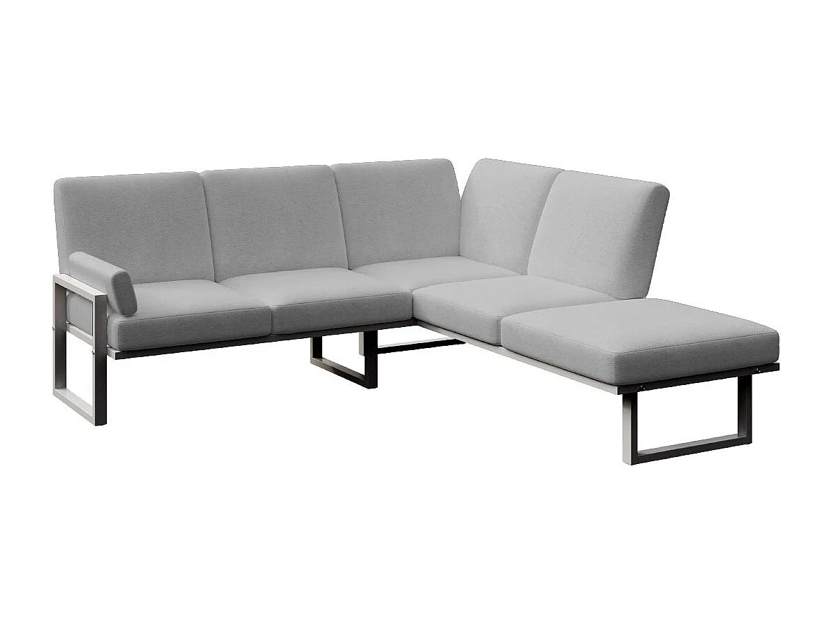 Soledo panoramische bank lichtgrijs - antraciet frame