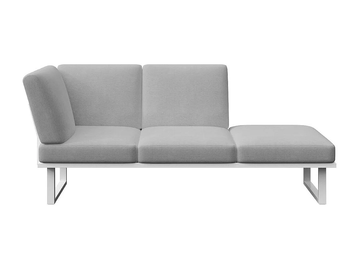 Soldeo ligstoel chaise longue lichtgrijze - wit frame