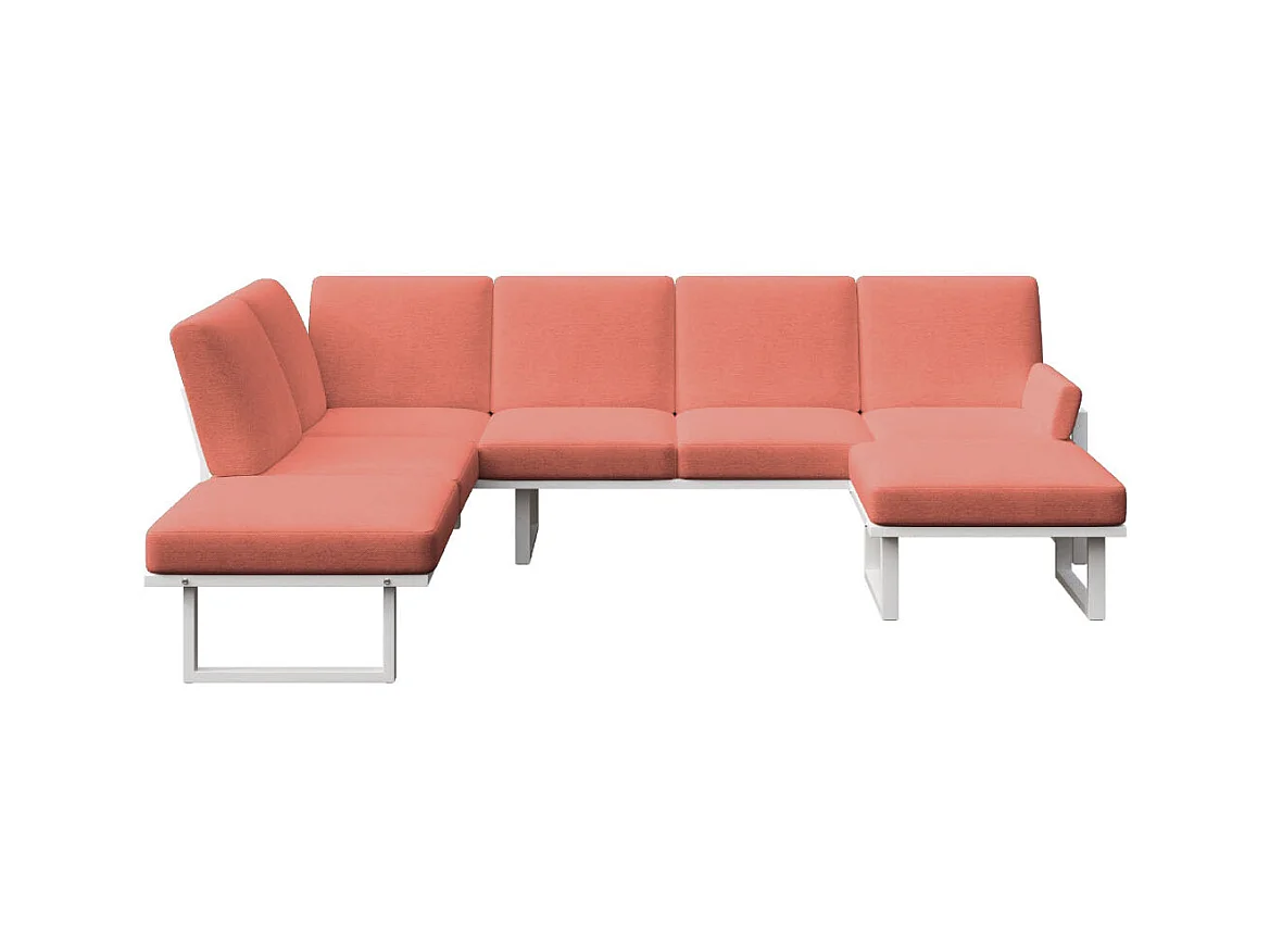 Soledo Canapé panoramique Corail - Cadre blanc