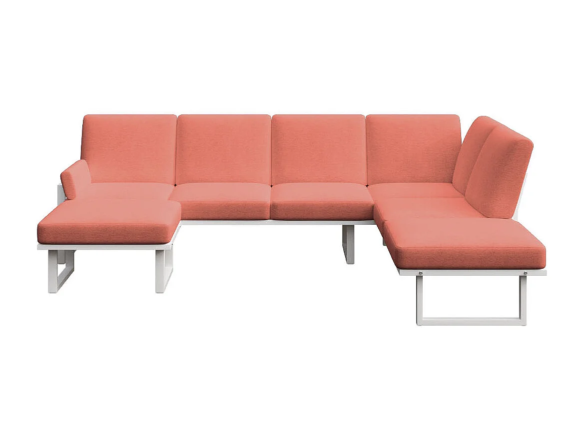 Soledo panoramische bank coral- wit frame