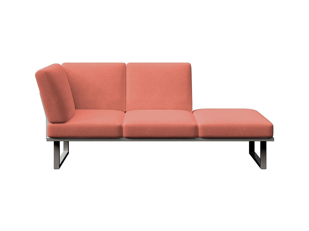 Soldeo ligstoel chaise longue coral - antraciet frame
