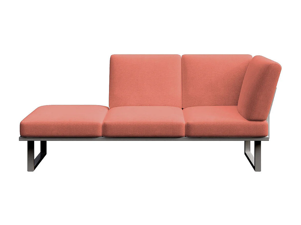 Soldeo ligstoel chaise longue coral - antraciet frame