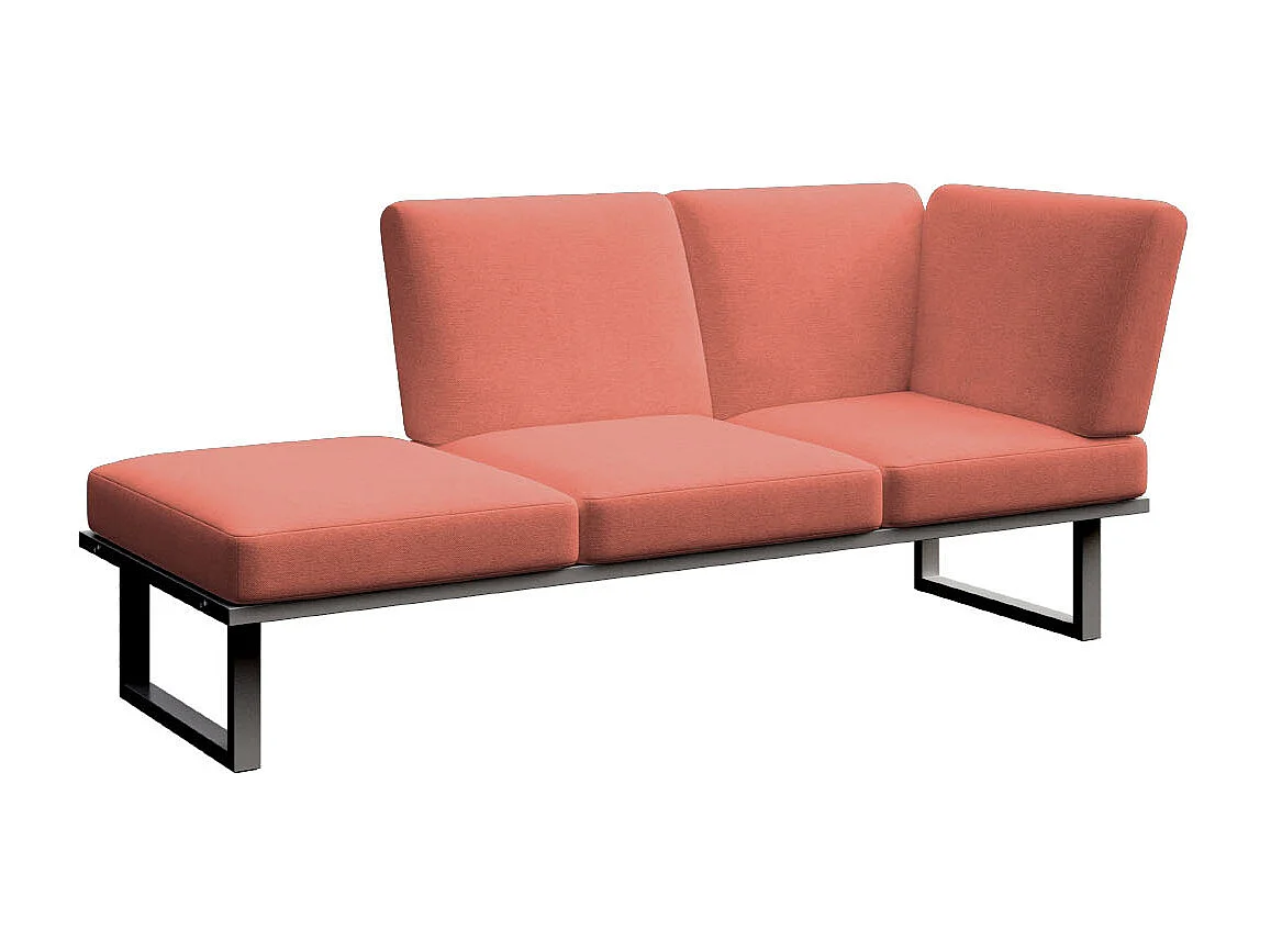 Soldeo ligstoel chaise longue coral - antraciet frame
