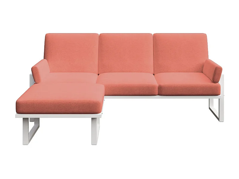 Soledo hoekbank coral - wit frame