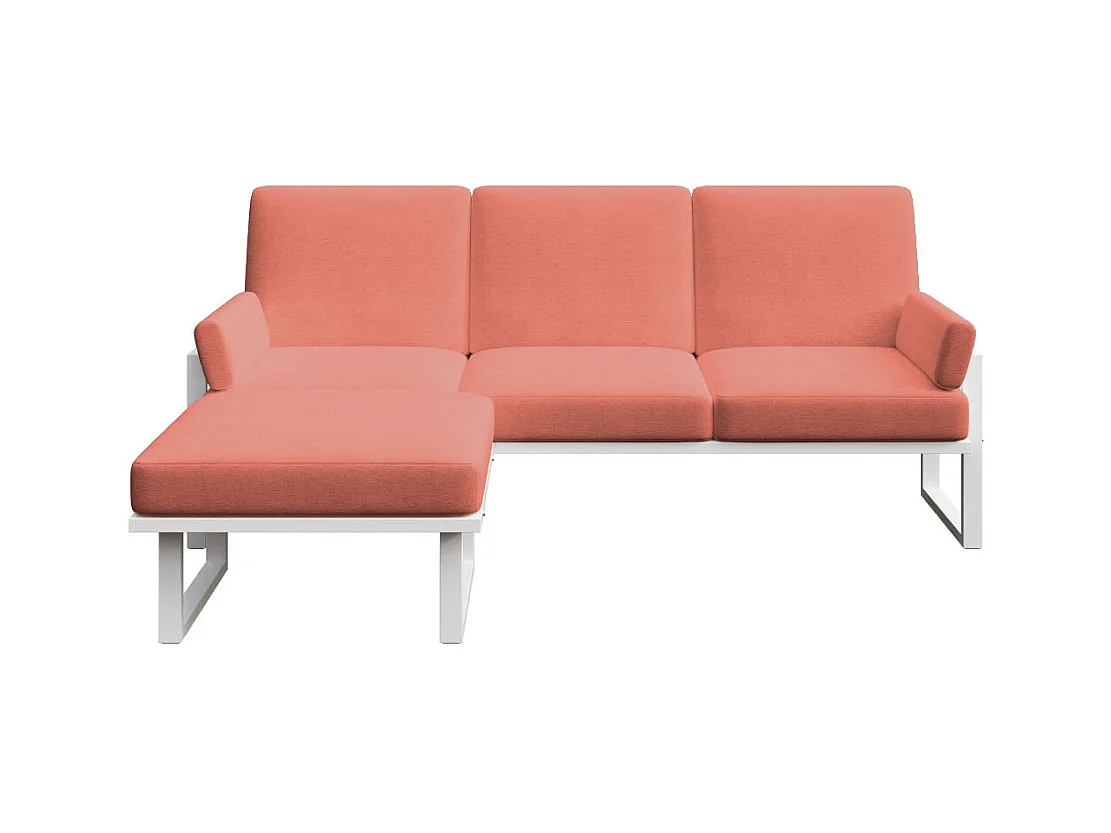 Soledo hoekbank coral - wit frame