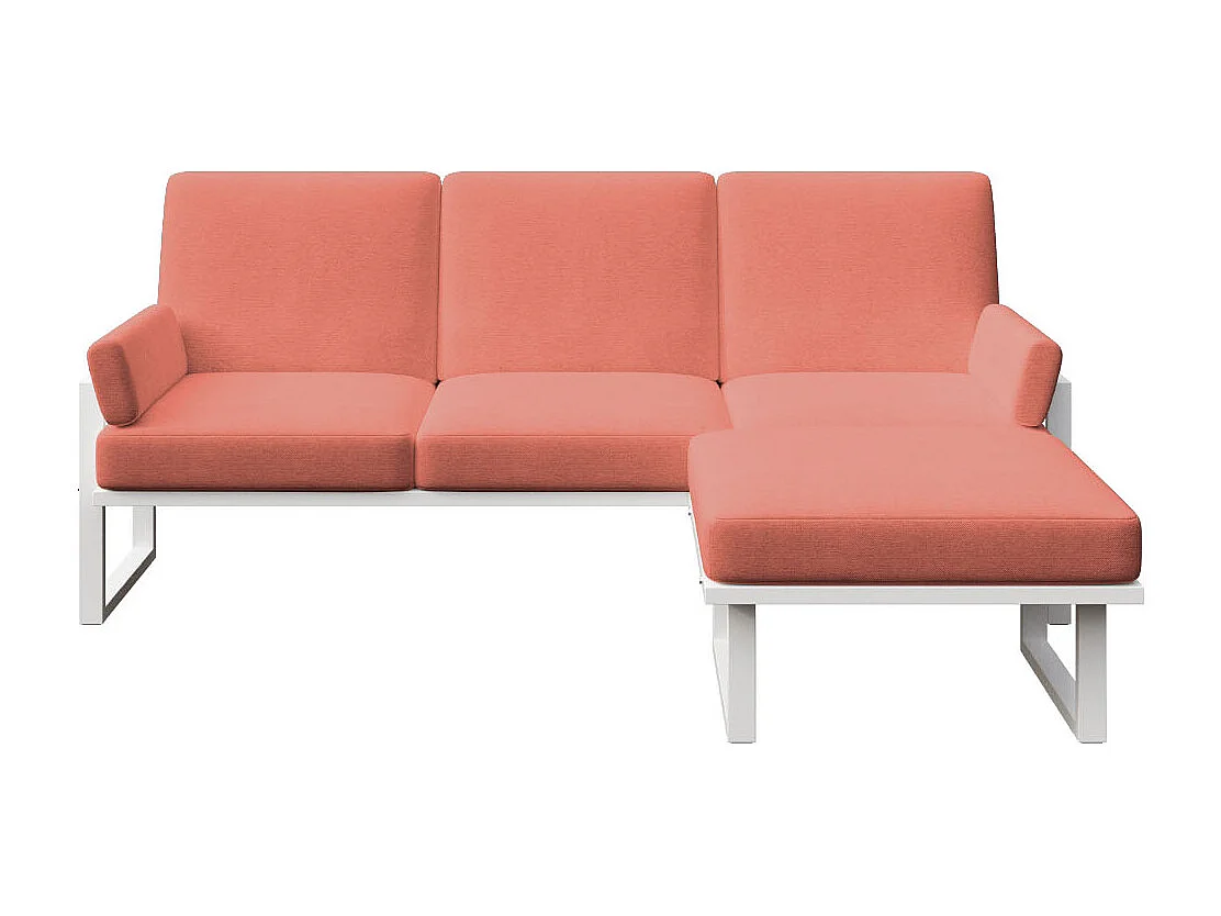 Soledo hoekbank coral - wit frame