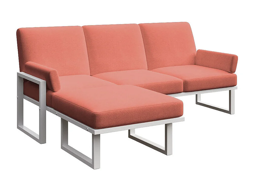 Soledo hoekbank coral - wit frame