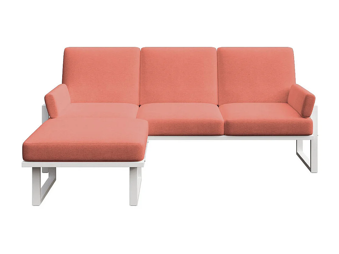 Soledo Canapé d'angle Corail - Cadre blanc