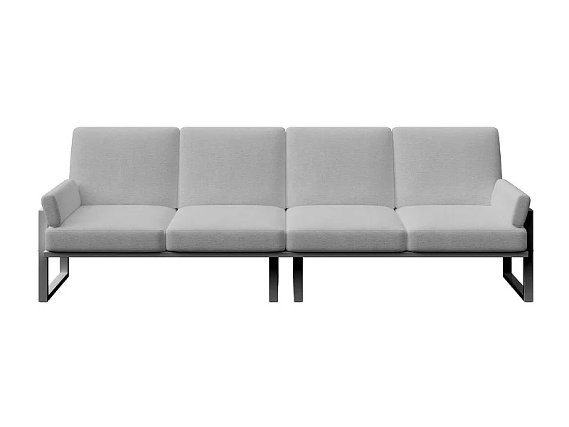Soledo 4-zitsbank in lichtgrijs - antraciet frame