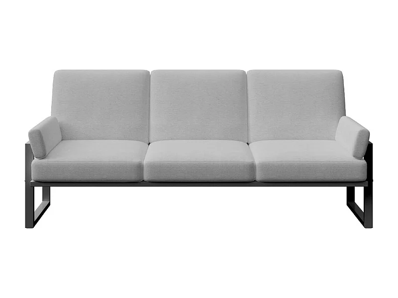 Soledo 3-zitsbank in lichtgrijs - antraciet frame