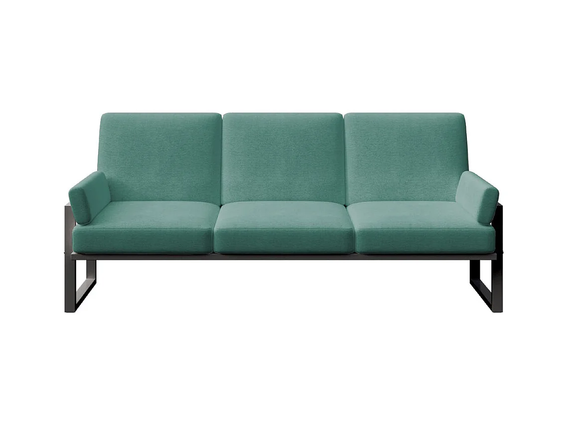 Soledo 3-zitsbank in diepgroen - antraciet frame