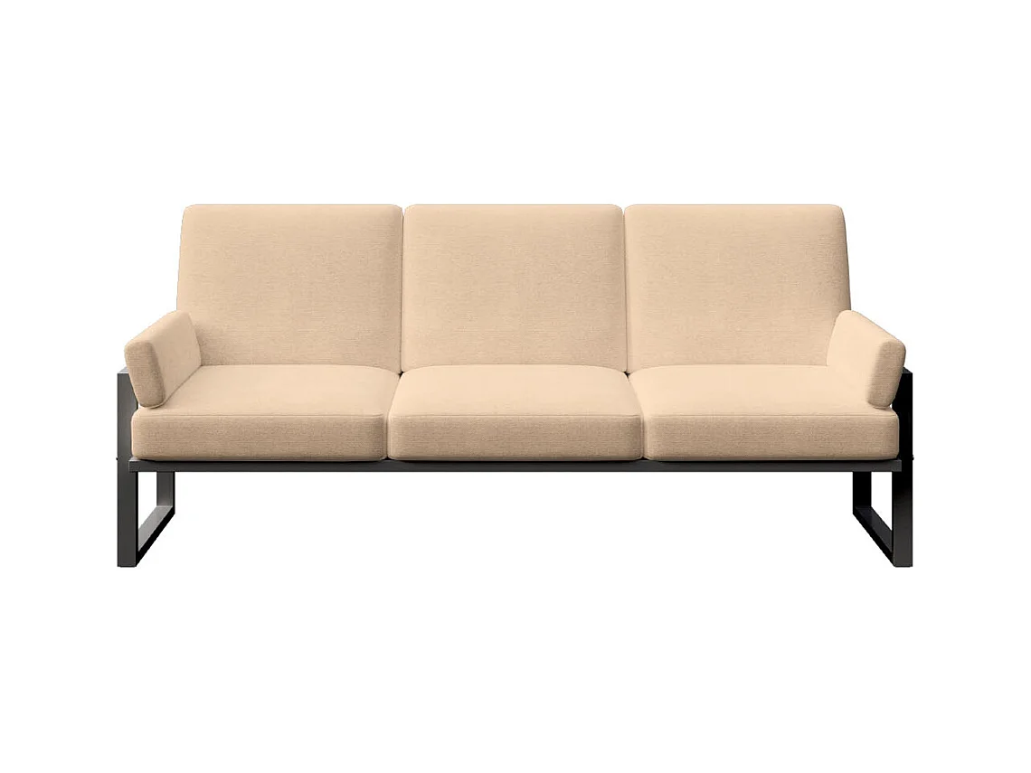 Canapé 3 places Soledo Cappucino - Structure anthracite