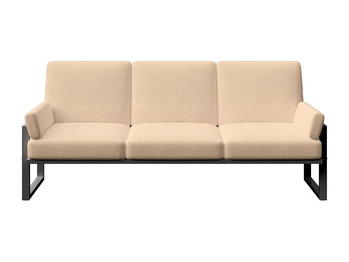 Soledo 3-zitsbank cappuccino - antraciet structuur