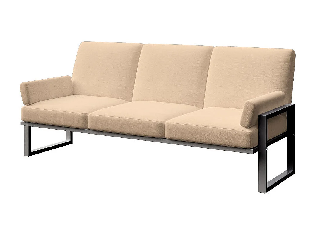 Soledo 3-zitsbank cappuccino - antraciet structuur